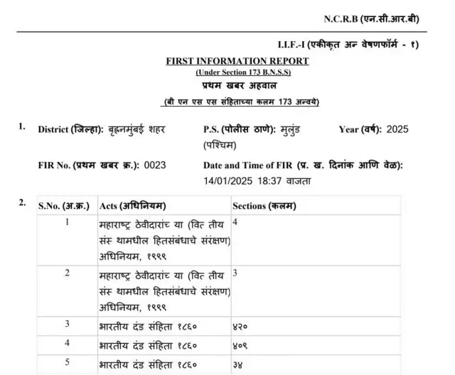 या प्रकरणात दाखल करण्यात आलेली तक्रार 