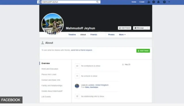Ceyhun "Mahmudoff"-un Facebook hesabı