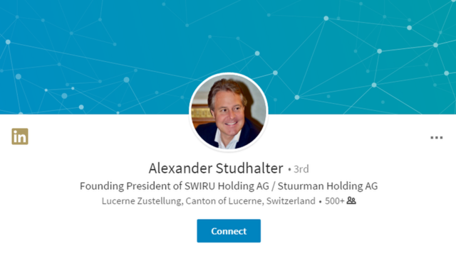 Профиль Александра Штудхальтера в соцсети LinkedIn