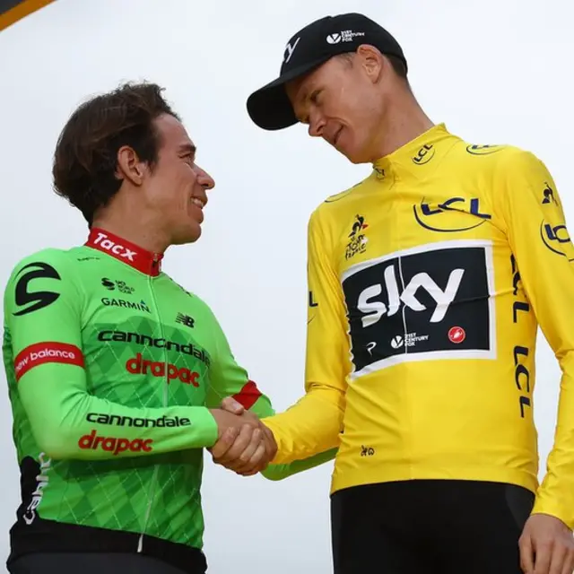 Rigoberto Urán y Chris Froome.