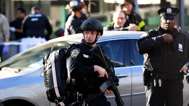 Policías en las calles de Manhattan