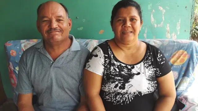 Reina is pictured with her husband