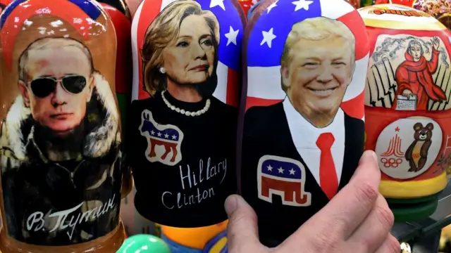 Матрешки "Путин", "Хилари Клинтон" и "Трамп"