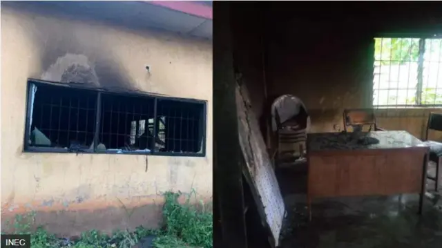 Ụlọọrụ Inec a wakporo ma gbaa ọkụ