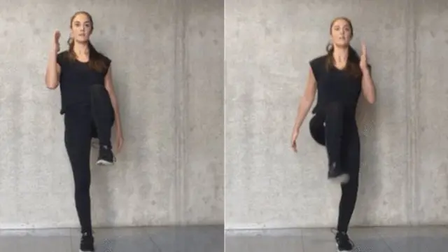 घुटनों को ऊपर उठाना.