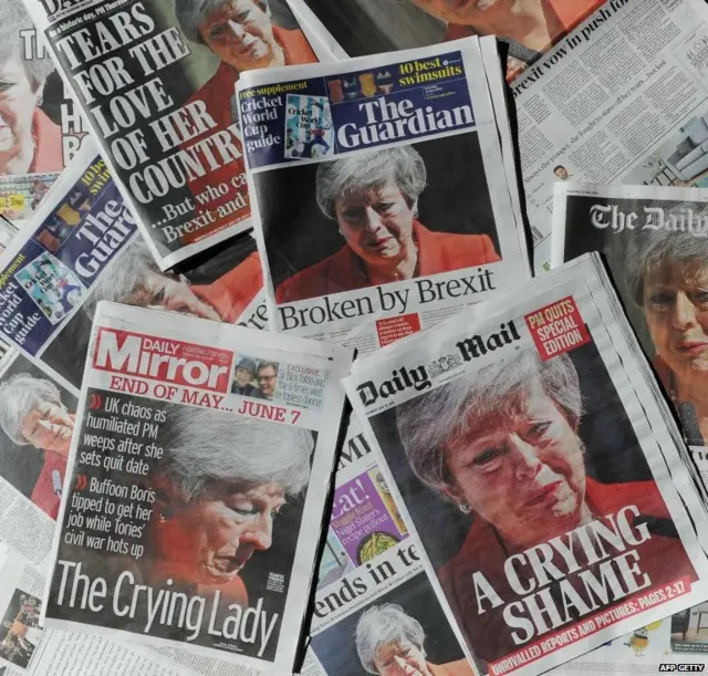 टेरीज़ा मे ब्रितानी अख़बारों में