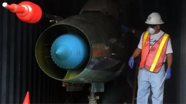 Máy bay chiến đấu MIG-21 được tìm thấy trên tàu Chong Chan Gang