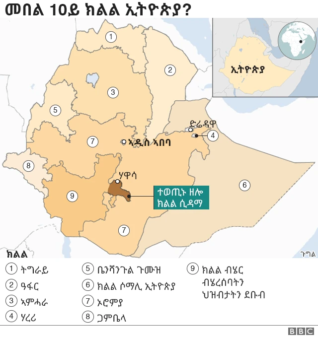 ካርታ ክልላት ኢትዮጵያ