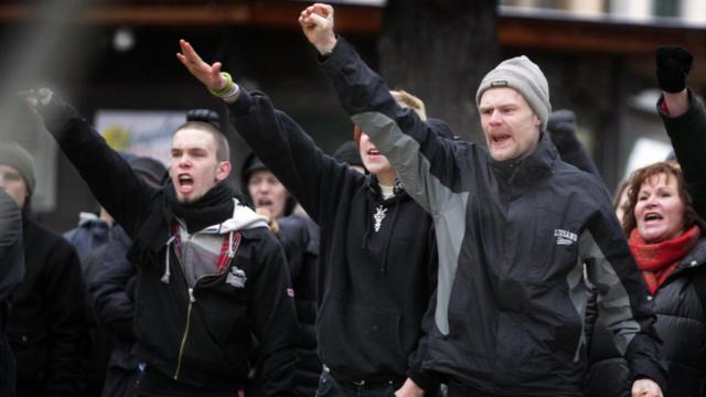 Manifestação neonazi na Suécia