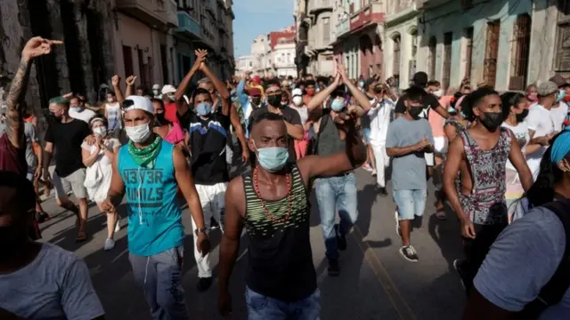 Protestas en Cuba el domingo 11 de julio.