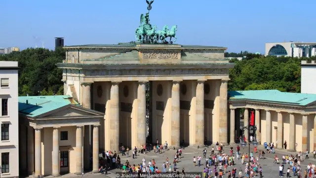 Vista de la puerta de Brandenburgo, Berlín