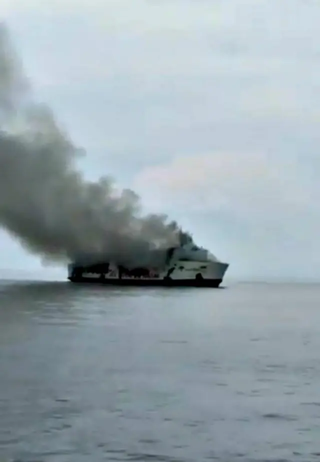 KM Santika Nusantara terbakar