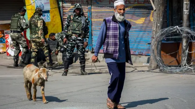 শ্রীনগরের রাস্তায় এখনও চলছে ভারতীয় ফৌজের টহল