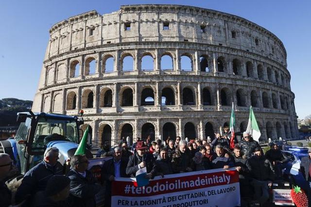 протест фермерів в Римі
