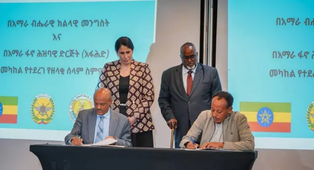 የአማራ ፋኖ ሕዝባዊ ድርጅት አመራር የሆኑት ካፒቴን ማስረሻ ሰጤ ከአማራ ክልል መንግሥት ጋር የሰላም ስምምነት ተፈራርመዋል