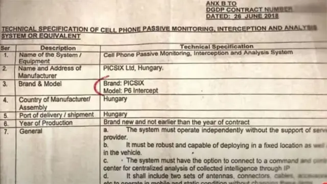 নজরদারী সরঞ্জাম ক্রয়ের চুক্তি (আল জাজিরার প্রতিবেদন থেকে নেয়া ছবি)