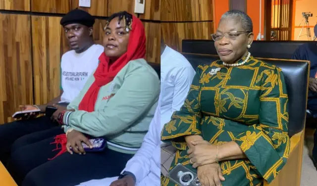 Akwụkwọ ahụ gọọmenti gbara n'Ụlọikpe Ukwu dị n'Abuja n'ụbọchị 16 Mee 2025 kpọrọ naanị aha Akpoti-Uduaghan dịka onye ga-azara ọnụ ya.