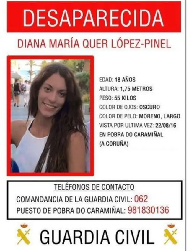 Cartel anunciando la desaparición de Diana.
