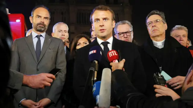 Macron frente a Notre Dame