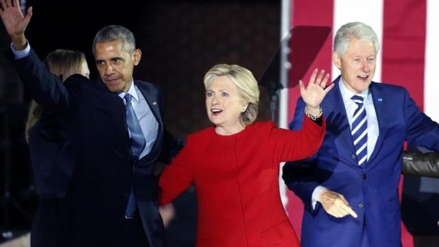 Former President Barack Obama, Hillary Clinton and former President Bill Clinton.