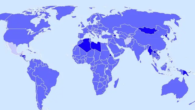 Mapa IATA de restricciones de viajes internacionales