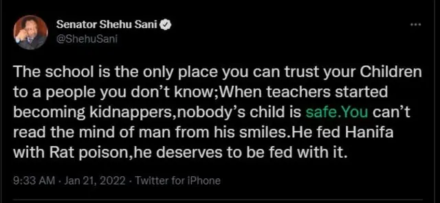 Nigeria politician Sen. Shehu Sani react