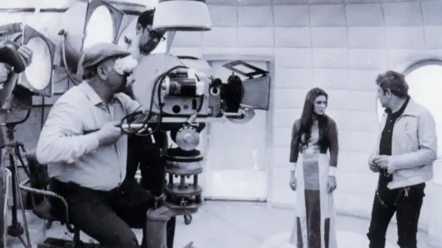 Донатас Банионис на съемках фильма "Солярис"