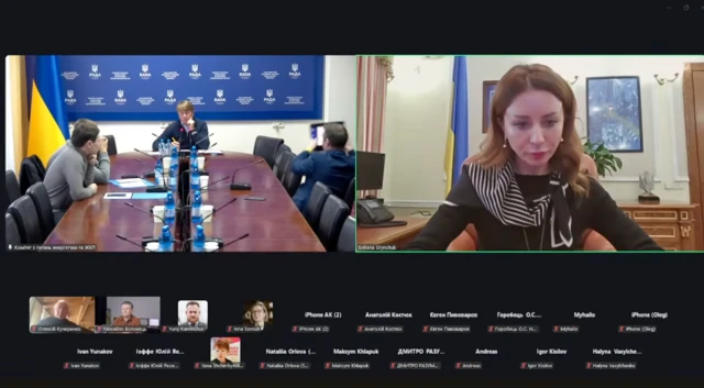 Світлана Гричук на засіданні парламентського комітету з питань енергетики та житлово-комунальних послуг, 14 листопада 2025 року