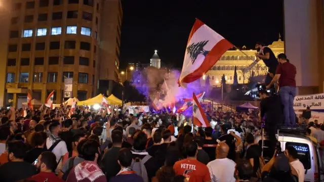 من مظاهرات في بيروت، نوفمبر/تشرين الثاني 2019