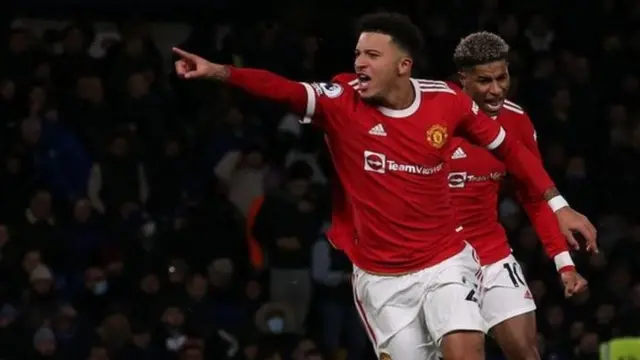 Jadon Sancho'nun Chelsea maçındaki gol sevinci