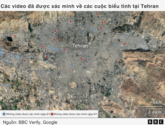 Các video đã được xác minh về các cuộc biểu tình tại Tehran