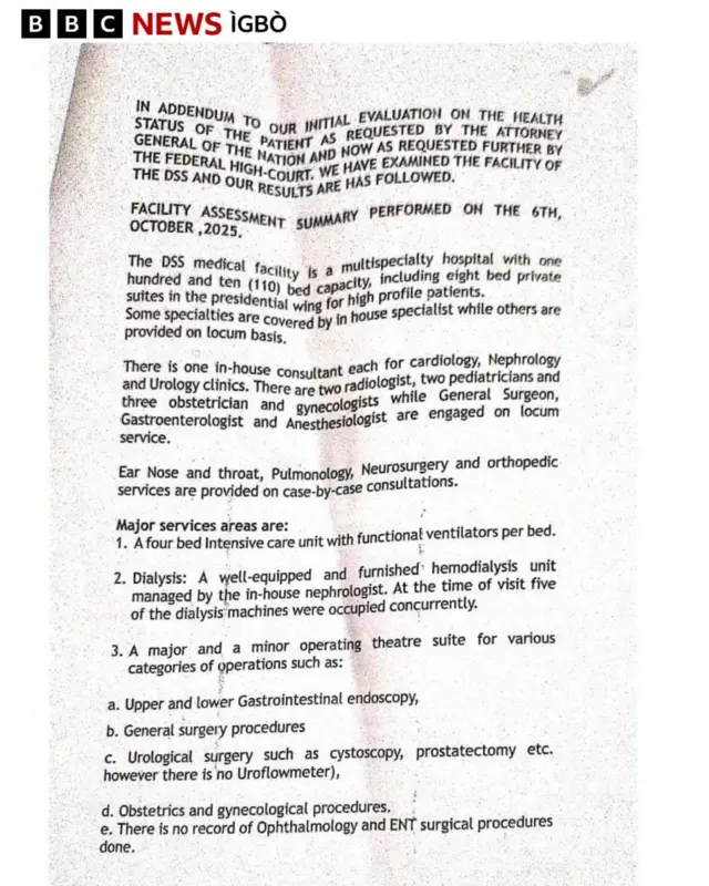 Mpụtara nyocha ụlọọrụ NMA mere banyere ahụike Nnamdi Kanu