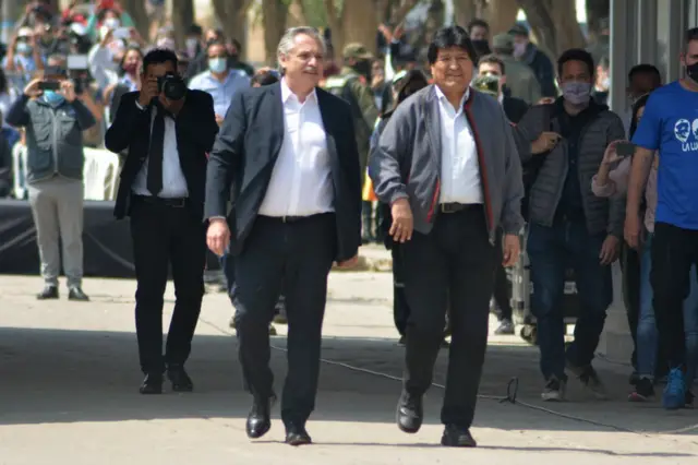 Alberto Fernández y Evo Morales