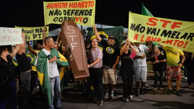 protesto na porta do STF em 2016