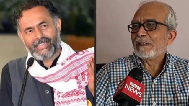 योगेंद्र यादव (बाएं) और सुहास पलशिकर