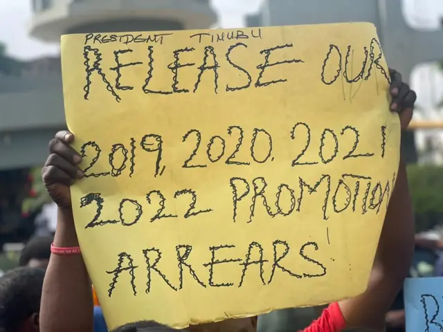 Ssanu member show placard for University of Ibadan