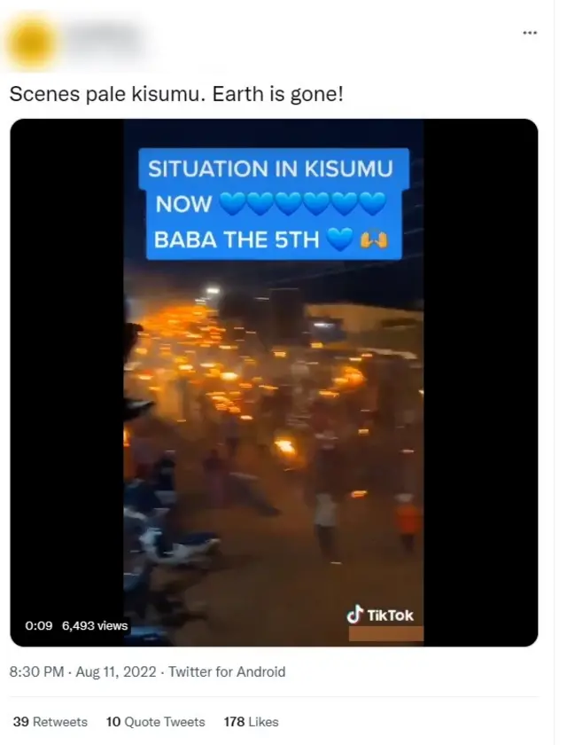 Capture d'un tweet de désinformation.