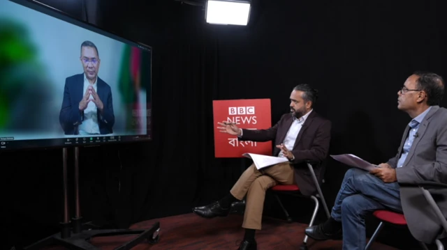 তারেক রহমানের সাক্ষাৎকার নিয়েছেন বিবিসি বাংলার সম্পাদক মীর সাব্বির ও সিনিয়র সাংবাদিক কাদির কল্লোল 