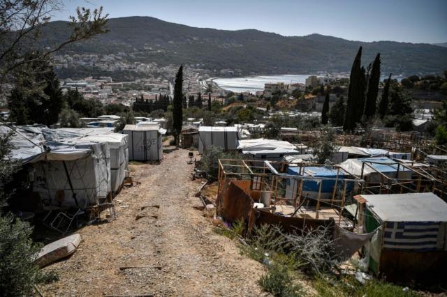 Yunanistan'ın Chios Adası'ndaki göçmen barınakları
