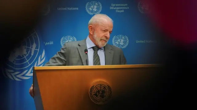 Lula em discurso na ONU. 