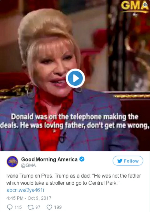 ทวีตข้อความส่วนหนึ่งของอิวานา