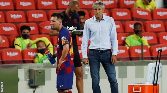 Lionel Messi na Quique Setien