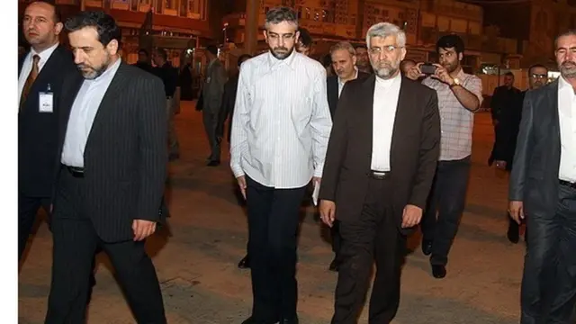 از چپ به راست: عباس عراقچی، علی باقریکنی و سعید جلیلی