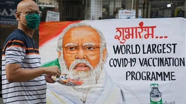 રસીકરણ મુદ્દે મોદીનું પોસ્ટર