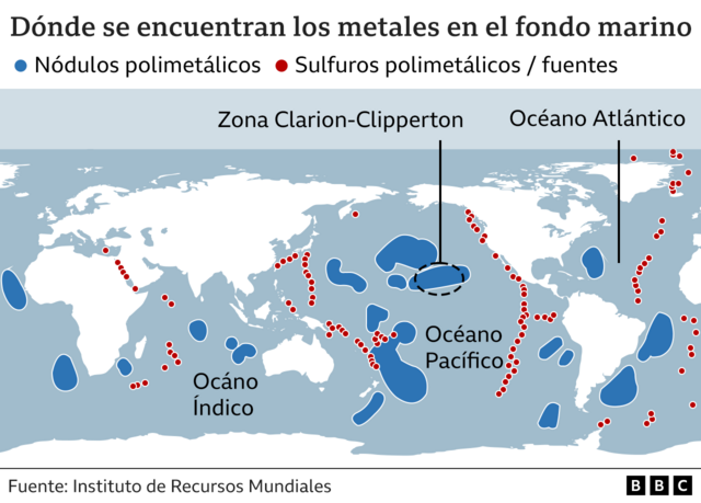 Dónde se encuentran los metales en el fondo marino