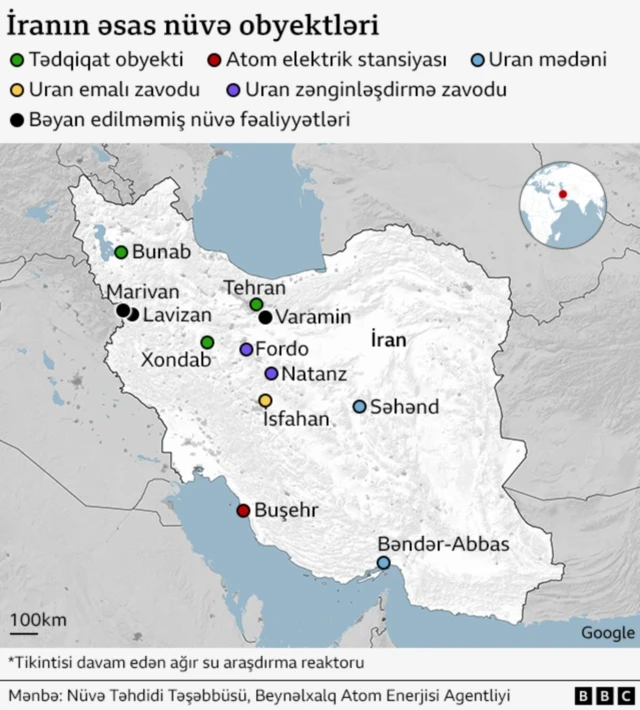 İranın əsas nüvə obyektləri