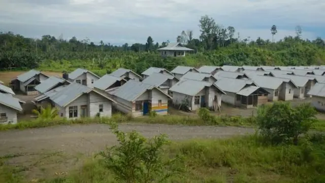 Potret permukiman permanen yang dibangun Pemda Halmahera Timur di Dusun Walaino untuk komunitas Tobelo Dalam.