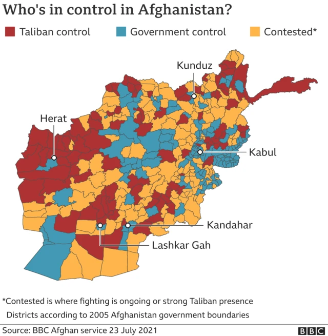 Control map of Afghanistan