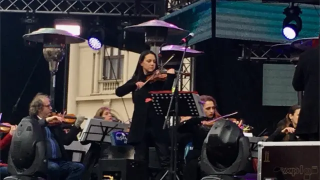 Koncert klasične muzike na platou ispred Narodne Skupštine, Beograd, 1.1.2019.