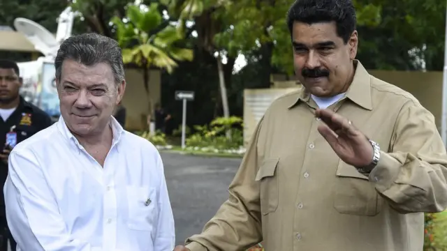 Juan Manuel Santos y Nicolás Maduro